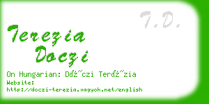 terezia doczi business card